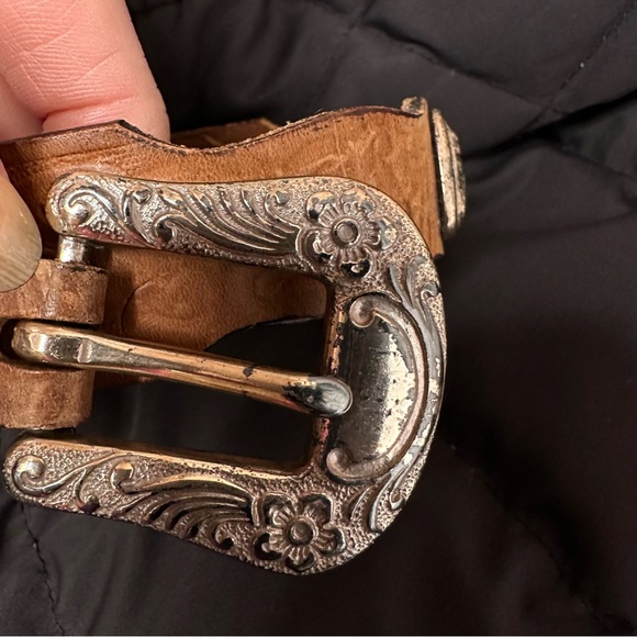 Boulet Other - Boulet Brown Leather Belt 5721 Silver Buckle Size 28/70 Westerncore Cowboy